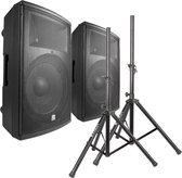 Power Dynamics PD415A Pro speakerset met 2 statieven