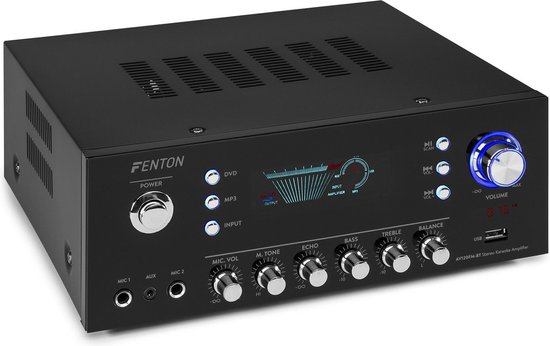Stereo Versterker met Bluetooth - Fenton AV120FM-BT - FM-radio - RCA - AUX