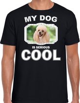 Poedel honden t-shirt my dog is serious cool zwart - heren - Poedels liefhebber cadeau shirt L