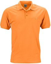 James and Nicholson Heren Werkkleding Polo Pocket Shirt (Oranje)