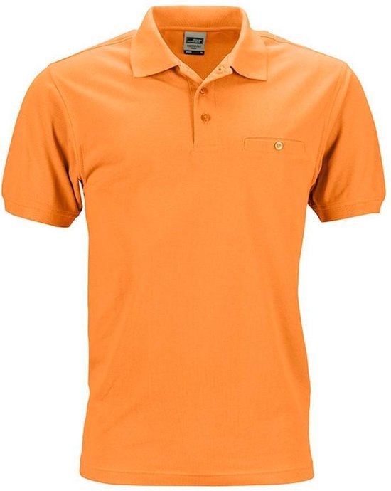 James and Nicholson Heren Werkkleding Polo Pocket Shirt (Oranje) | bol.com