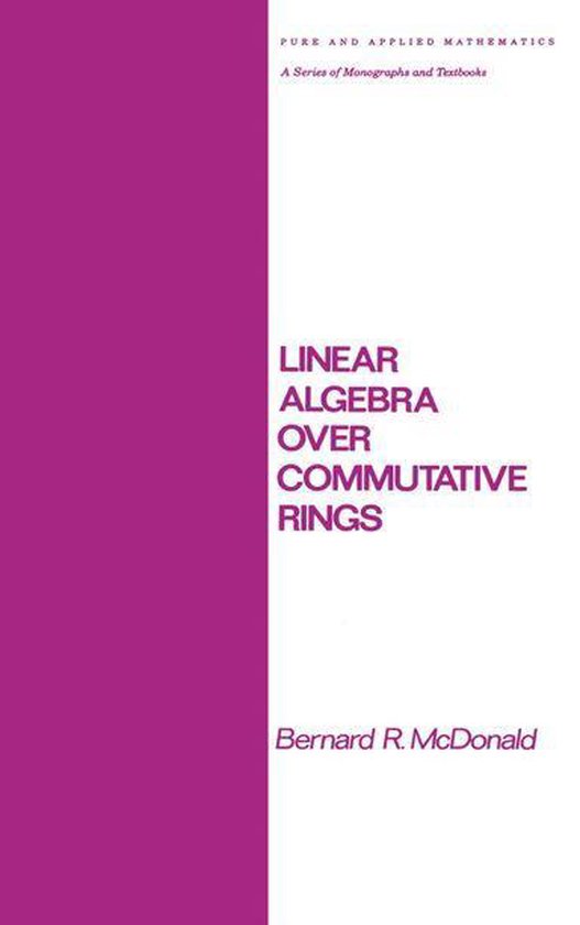 Chapman & Hall/CRC Pure and Applied Mathematics - Linear Alg ... - cover