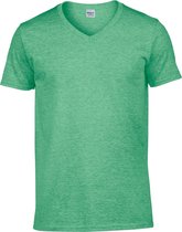 Gildan Heren Zachte stijl V-hals T-Shirt met korte mouwen (Heide Iers Groen)