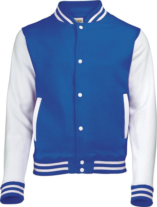 Awdis Kinder Unisex Varsity Jacket / Schoolwear (Royal Blue / Wit)
