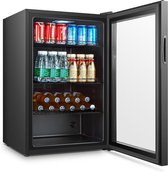 Combisteel | 115 liter glasdeur koelkast | minibar koelkast  | zwart | Horeca