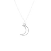 Jewelryz | Ketting Maan Open | 925 zilver | Halsketting Dames Sterling Zilver | 50 cm