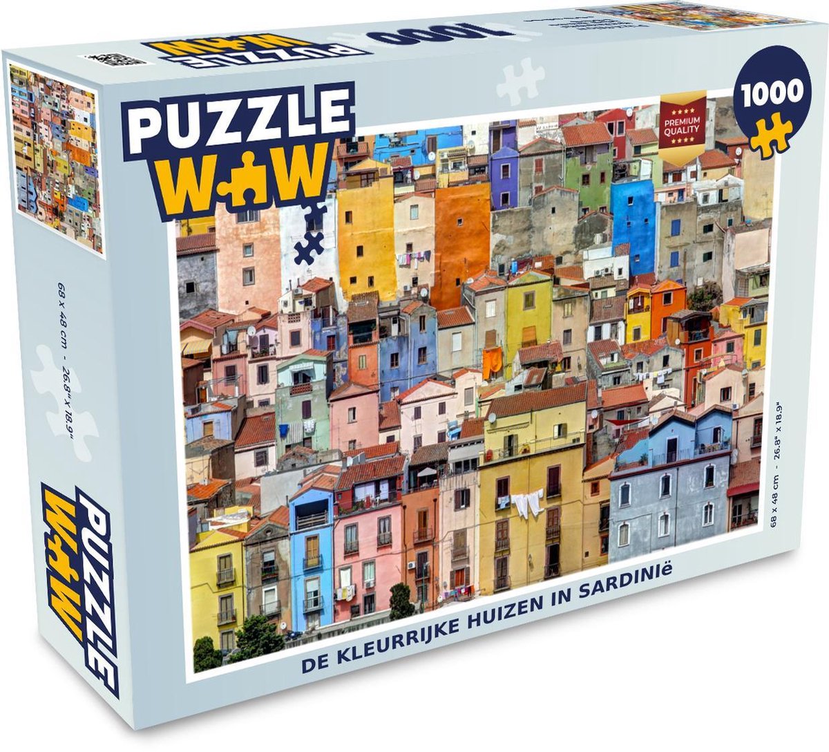 Puzzel De kleurrijke huizen in Sardinië - Legpuzzel - Puzzel 1000 stukjes volwassenen - PuzzleWow