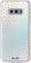 Casetastic Samsung Galaxy S10e Hoesje - Softcover Hoesje met Design - Golden Hearts Transparant Print