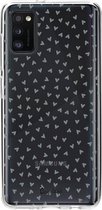 Casetastic Samsung Galaxy A41 (2020) Hoesje - Softcover Hoesje met Design - Green Hearts Transparant Print