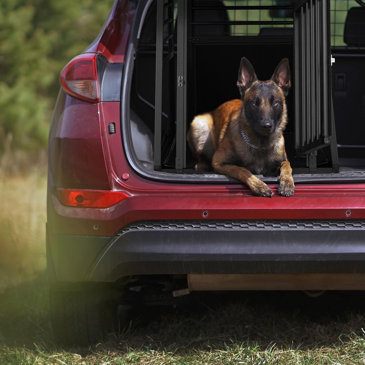 Relaxdays autobench hond - aluminium - hondenbench - transportkooi - bench  hond voor auto | bol.com