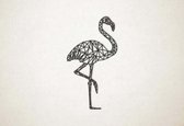 Line Art - Flamingo 2 - M - 90x49cm - Zwart - geometrische wanddecoratie