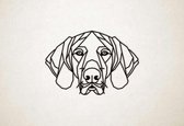 Line Art - Hond - German Pointer - M - 60x87cm - Zwart - geometrische wanddecoratie