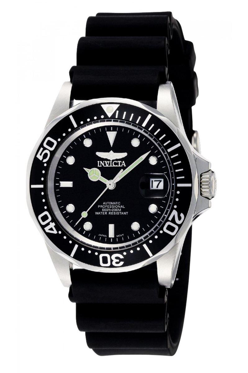 Invicta Pro Diver 9110 Heren Horloge - Waterdicht - Analoog - Automatisch Uurwerk - Roestvrij Staal met zwarte Wijzerplaat - 40mm