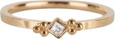 Ring Royal Square Gold Steel Crystal CZ