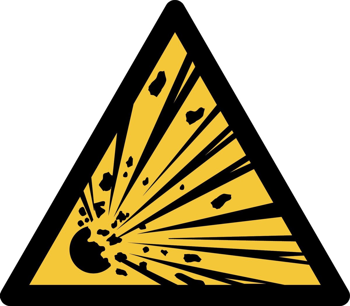 Pictogram bordje Waarschuwing: explosief materiaal | 300 * 264 mm - verpakt per 2 stuks