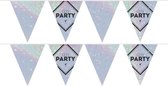2x Vlaggenlijnen Lets party feest slingers holografisch 10 meter - Disco/glitter party decoratie