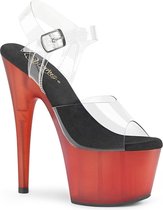 Pleaser Sandaal met enkelband, Paaldans schoenen -40 shoes- ADORE-708T Paaldans schoenen Rood/Zwart