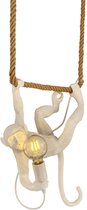 Hype it aap lamp hanglamp - 40 x 40 cm - Slinger lamp aap aan touw - Hanglamp woonkamer - Hanglamp Slaapkamer - Hanglamp eetkamer - E27 - Dierenlamp Wit