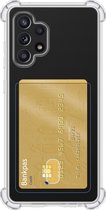 Samsung Galaxy A52 Hoesje Met Pasjeshouder Transparant - Samsung Galaxy A52 Card Case Hoesje Extra Stevig - Samsung Galaxy A52 Pashouder Shock Proof - Transparant