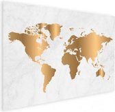 Wereldkaart Golden Marble - Poster 120x80