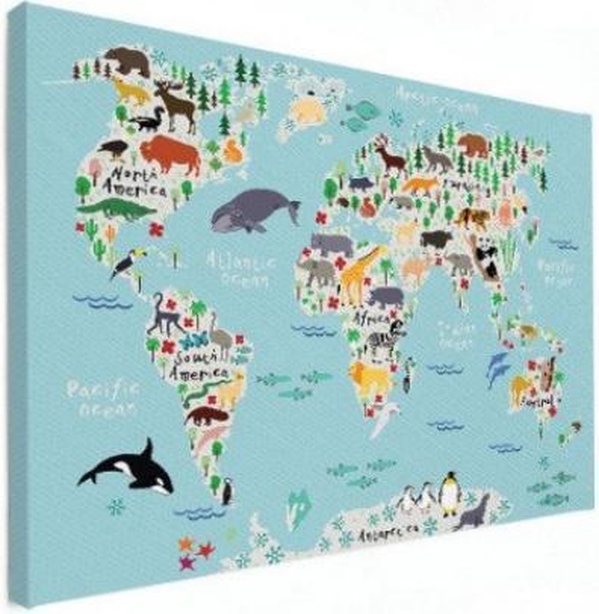 Wereldkaart Artistieke Spots - Poster op fotopapier