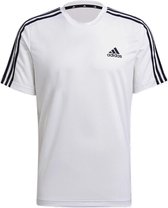 Adidas 3 Stripes Running Tee heren hardloopshirt wit