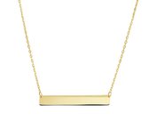 YO&NO Graveer- Ketting - Goud - 1,0 mm -  plaat -  5,0 mm -  41 - 43 - 45 cm - 585 goud