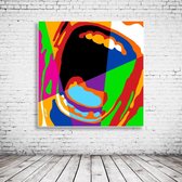 Pop Art Shout Canvas - 90 x 90 cm - Canvasprint - Op dennenhouten kader - Geprint Schilderij - Popart Wanddecoratie