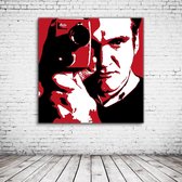 Pop Art Quentin Tarantino Acrylglas - 80 x 80 cm op Acrylaat glas + Inox Spacers / RVS afstandhouders - Popart Wanddecoratie