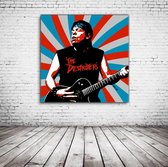 Pop Art George Thorogood Acrylglas - 100 x 100 cm op Acrylaat glas + Inox Spacers / RVS afstandhouders - Popart Wanddecoratie