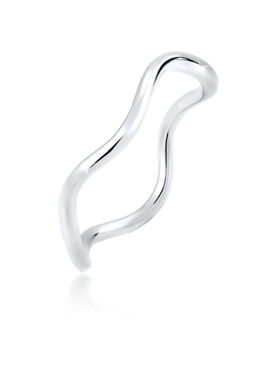 Elli - Ring - Dames Golven Minimaal Geo Trend in 925 Sterling Zilver - Dames