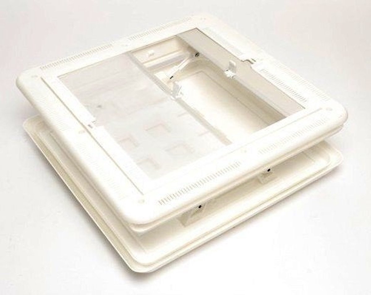 Gimeg dakluik 40x40 - caravan met hor en verduistering - dubbel wit