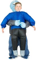 Bodysocks Verkleedkostuum Zombie Opblaasbaar Blauw Mt 116/146