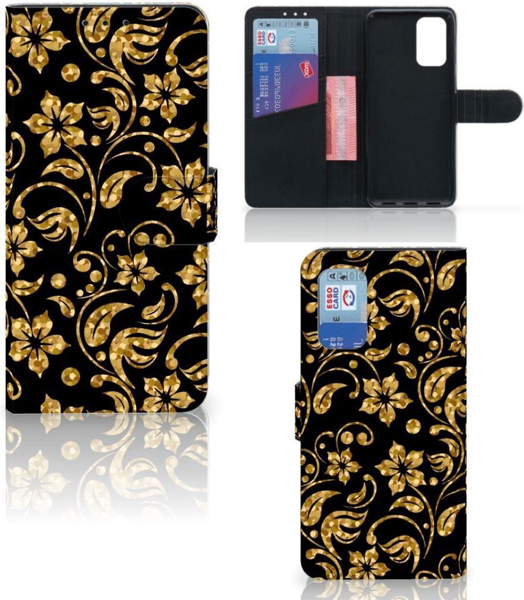 Samsung Galaxy A32 4G Hoesje Gouden Bloemen