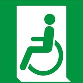 Nooduitgang gehandicapten naar links bord - kunststof - E026 100 x 100 mm