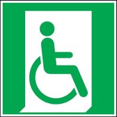 Nooduitgang gehandicapten naar rechts bord - kunststof - E030 100 x 100 mm