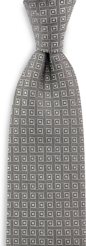 We Love Ties Tie The District, pure soie tissée, gris / blanc