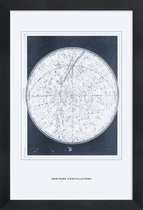 JUNIQE - Poster in houten lijst Northern Constellations II -20x30