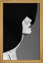 JUNIQE - Poster met houten lijst In Vogue -30x45 /Wit & Zwart