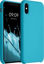 kwmobile telefoonhoesje voor Apple iPhone XS - Hoesje met siliconen coating - Smartphone case in zeeblauw