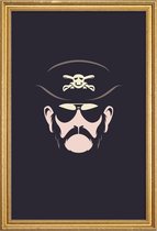 JUNIQE - Poster met houten lijst Lemmy Motorhead - minimalistisch