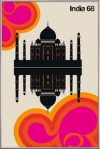 JUNIQE - Poster met kunststof lijst Vintage India 68 -30x45 /Kleurrijk