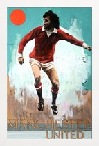 JUNIQE - Poster in houten lijst One Love - Manchester United -20x30