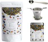 Sencha Bloesem 100 gram + Theeblik + Theezeef + Thee Maatlepel