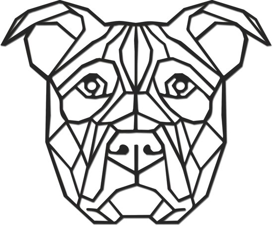 Hout-Kado - Stafford - Small - Zwart - Geometrische dieren en vormen - Hout - Lasergesneden- Wanddecoratie