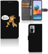 Wallet Book Case Xiaomi Redmi Note 10 Pro GSM Hoesje Giraffe