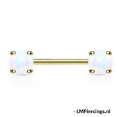 Tepelpiercing Opal gold plated
