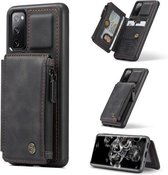 Voor Samsung Galaxy S20 FE CaseMe C20 multifunctionele pc + TPU beschermhoes met houder & kaartsleuf & portemonnee (zwart)