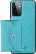 Voor Samsung Galaxy A32 5G ViLi T-serie TPU + PU geweven stof magnetische beschermhoes met portemonnee (blauw)
