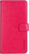 Voor Xiaomi Poco F3 idewei Crazy Horse Texture Horizontale Flip lederen tas met houder & kaartsleuven & portemonnee (Rose Red)